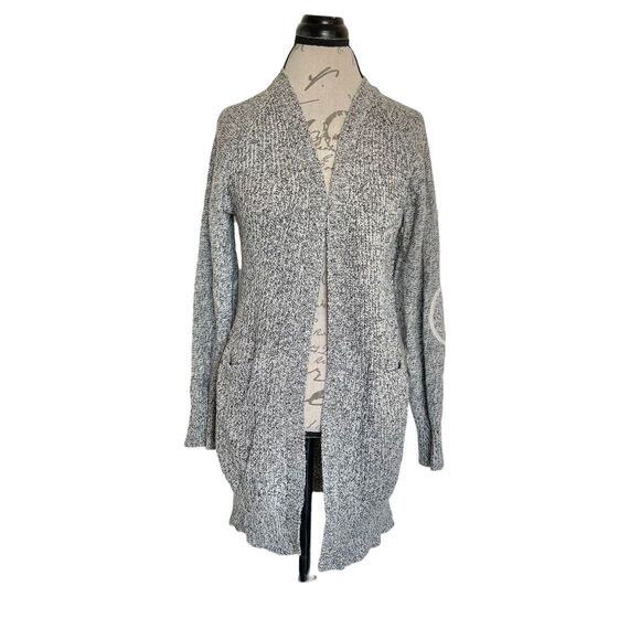 RDI Womens Open Cardigan Sweater Sz Small Gray Knit Long Elbow Minimalist Boho - Picture 1 of 15